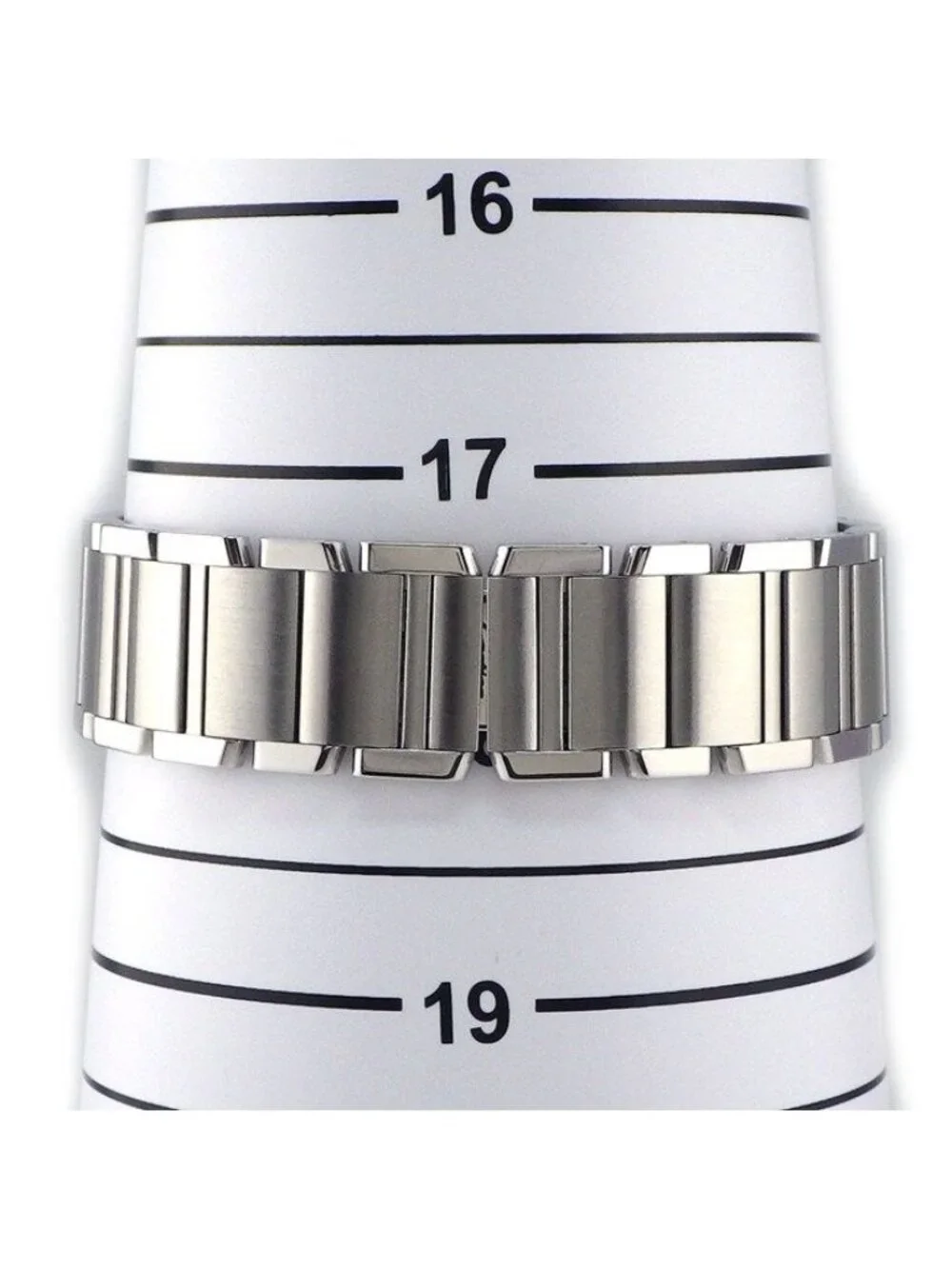 Cartier Watch Tank Francaise MM Square Ivory Dial Roman Index Date SS Quartz